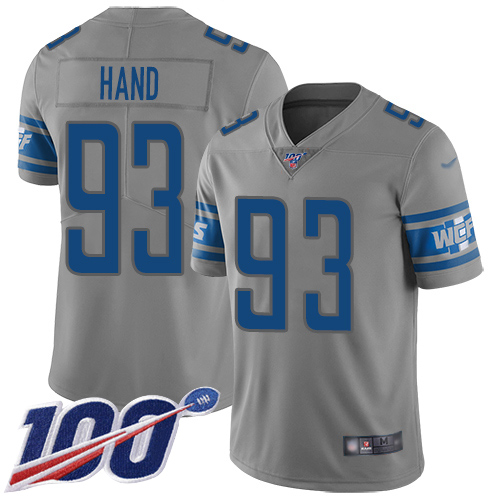 Detroit Lions Limited Gray Men Dahawn Hand Jersey NFL Football #93 100th Season Inverted Legend